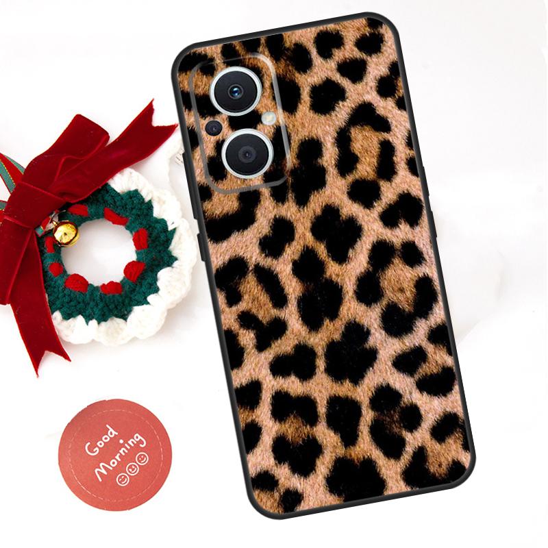 Tan Leopard Funda For OPPO Reno 10 11 12 13 14 Pro 11F 12F 13F 14F 7 8 Lite OPPO Find X8 X6 X9 Pro Case