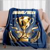 1PC Custom Name Golden Trophy Achievement flannel blanket versatile,all-season throw suitable for the living room,bedroom,camping,travel,and gift