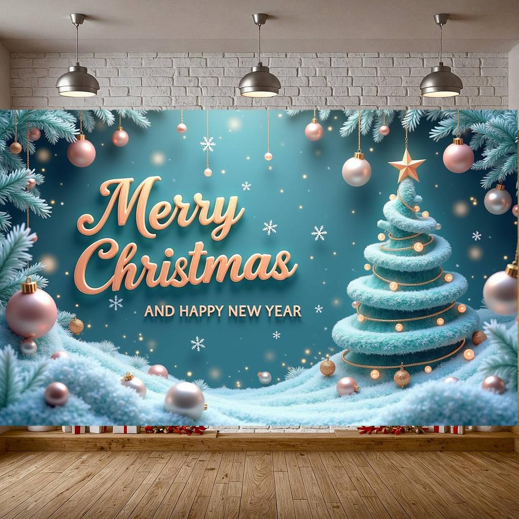New Year Festive Display Blue Background Holiday Background New Year Background Wintery Xmas Display For Home Party New Year