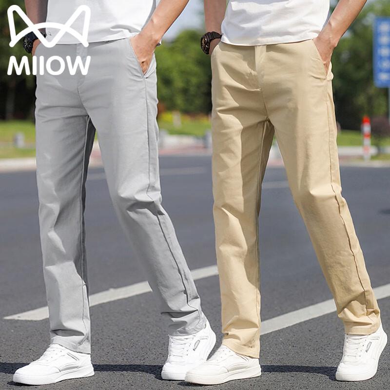 MiiOW Men s Summer Casual Straight-Fit Pants 31