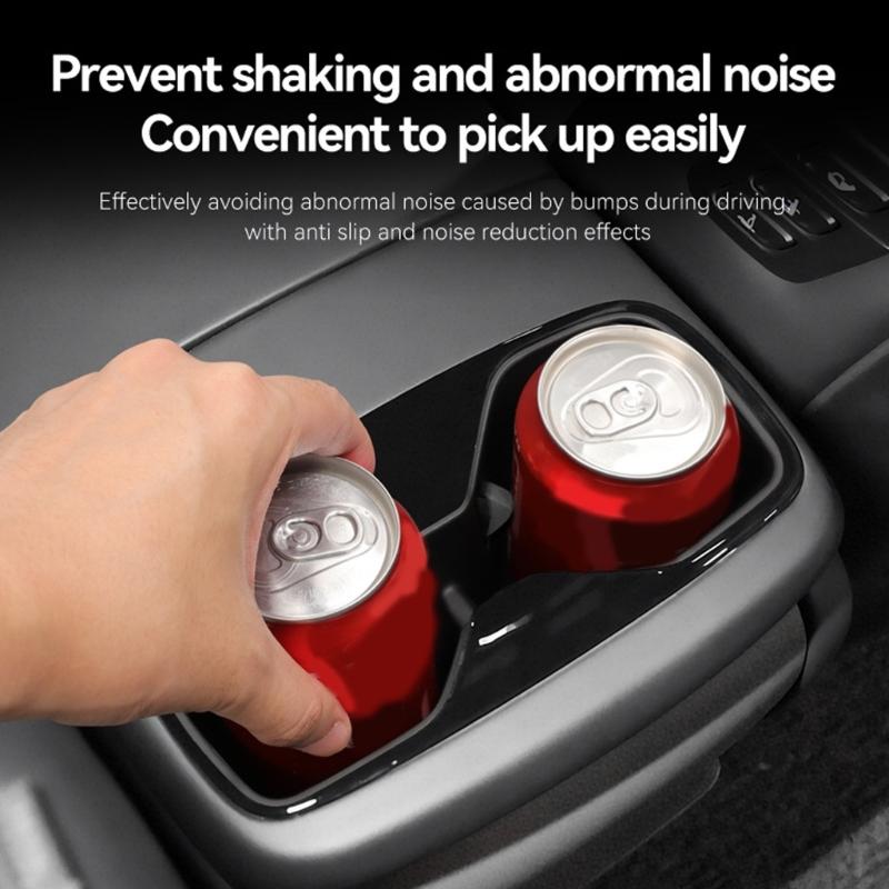 TPE Rear Cup Holder Storage Tray Not Slip Armrest Organizer Car Interior Accessories Simple Instalaltion for Car Use