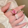 Rice Bead Glass Bead Resin Flower Beaded Ring Simple Sweet Small Fresh Ring Fashion Versatile Jewelry Wholesale