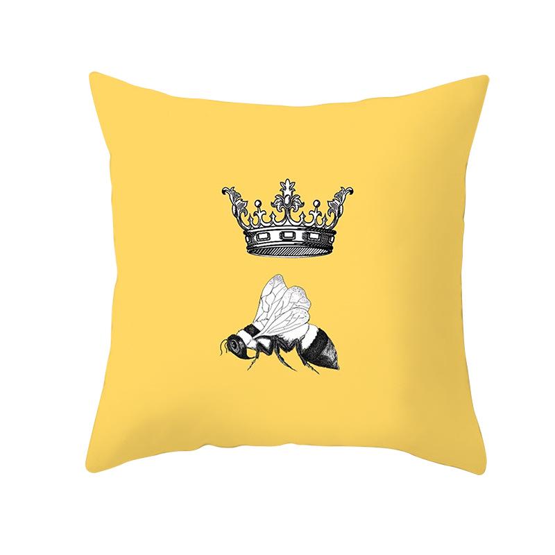 Summer Lemon Pillowcase Pineapple Leaf Peach Skin Velvet Home Living Room Bedroom Pillowcase