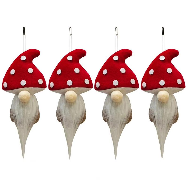 1/4/6PC Red Christmas Tree Tree Hanging Cute Hanging Pendants Party Long Beard Doll Pendants Christmas
