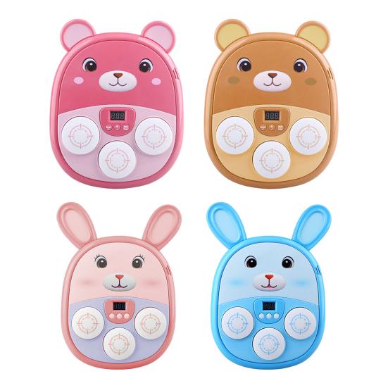 Music Boxing Machine for Kids Teens Adults Cartoon Wall-Mounted Trainer Equipment with LED Electronic Focus Training Target 3 Game Modes Boxing Music