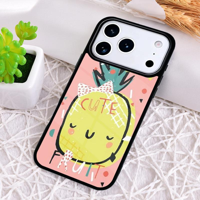 Kawaii Pineapple Art Phone Case for iPhone 17 Air 16 15 11 12 14 13 Pro Max Shockproof Cover