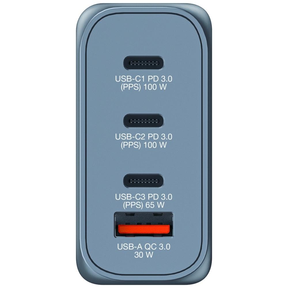 Verbatim Ładowarka Sieciowa Gan 100W3Xusb-C/Usb-A + Adapter Eu/Uk/Us Gnc-100 32202