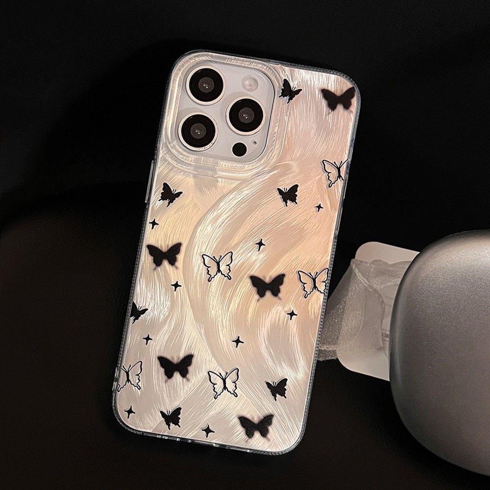 Black butterfly Phone Case For IPhone 16 16e 14 13 15 Pro Max 11 12 Pro 7 8 Plus SE 2022 Shockproof Cover Case 16 15 14 13 12 11