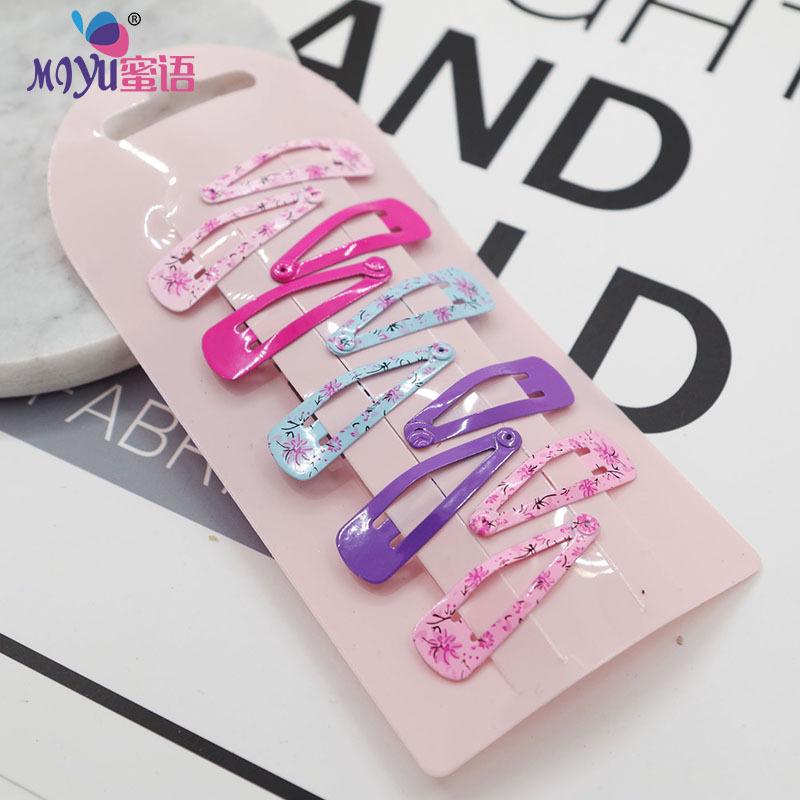 10 PCS New Lovely Cartoon Heart Type Metal Candy Color Girls Hairpins Hair Clip Kids Headwear Children Accessories Baby BB Clips