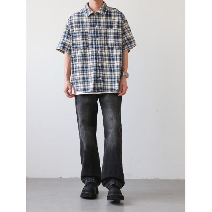 College Style Ins Shirt Jacket Autumn Korean Version Plus Size Chubby Sister Loose Slimming Plaid Long Sleeved Shirt