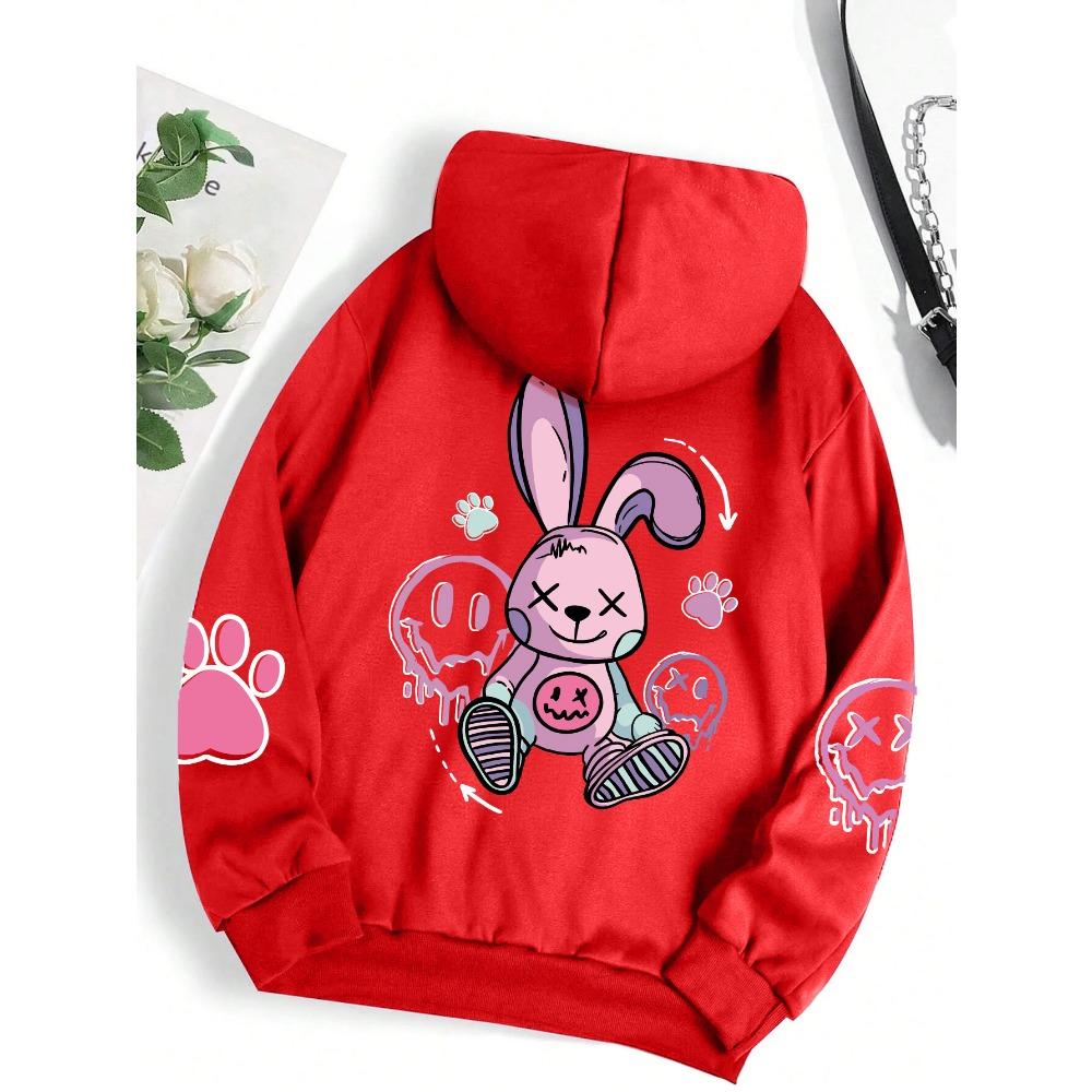 Hip Hop Street Casual Printed Female Hoodies Fashion Hoodie Oversize Loose New Sweatshirts Autumn Warm Clothing