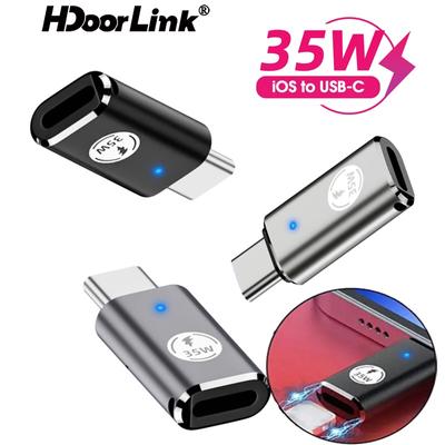 HdoorLink Typ C Adapter für Lightning Stecker auf Typ C Buchse Adapter 35W PD Schnellladeadapter USB C Konverter für iPhone 15