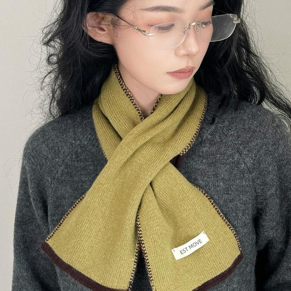 All-Match Design Cross Neck Scarf Soft Knitted Small Neck Scarves Knitted Neck Warmer For Women