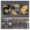 Nordic Pflanzen Poster und Druck Abstrakte Wand Kunst Wand Bilder für Wohnzimmer Moderne Dekor Schwarz Golden Leaf Leinwand Malerei