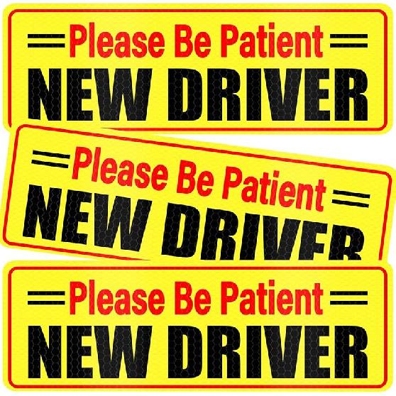 SINGARO New Driver Magnet for Car, 3Pcs Magnetic Reflective Novice Driver Stickers, Car Exterior Accessories, New Driver Vehicle Safety New Driver