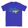 Ukraine Flag Map T-Shirts Men  Creative Pure Cotton Tee Shirt Crew Neck Short Sleeve T Shirts Printed Clothing