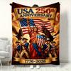 1Pc 250Th Anniversary Of The United States Blanket For Camping&Travel Suitable For Sofa Bedroom Living Room All-Season Universal