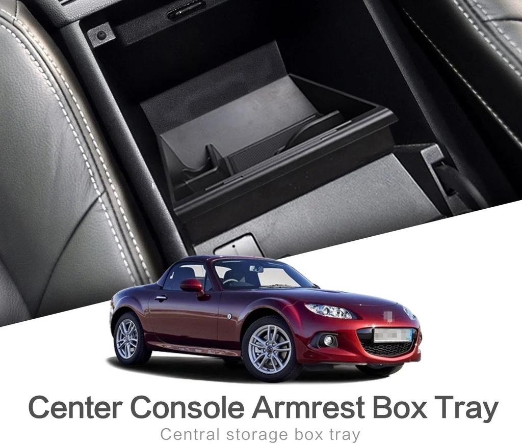 For Mazda MX-5 NC 2006 - 2014 MX5 MIATA Roadster Center Console Armrest Storage Box Tray Tidying Accessories Black