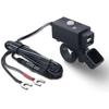 Adattatore per caricabatterie per telefono doppio USB per moto 5V 2.1A con interruttore ON/OFF Porte impermeabili Presa intelligente integrata Funziona con tosaerba ATV UTV 12V/24V ecc.