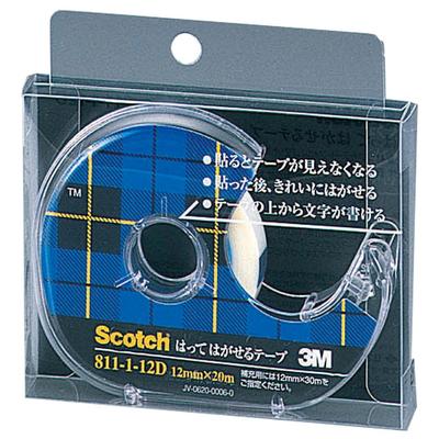 3M Scotch Çıkarılabilir Bant, 12mm x Küçük Dispenserli, 20m, Rulo, 811-1-12D