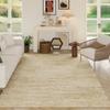 Modern Vintage Wool Blend Area Rug Living Room Bedroom Rectangular Floor Mat Soft Textured Neutral Tone
