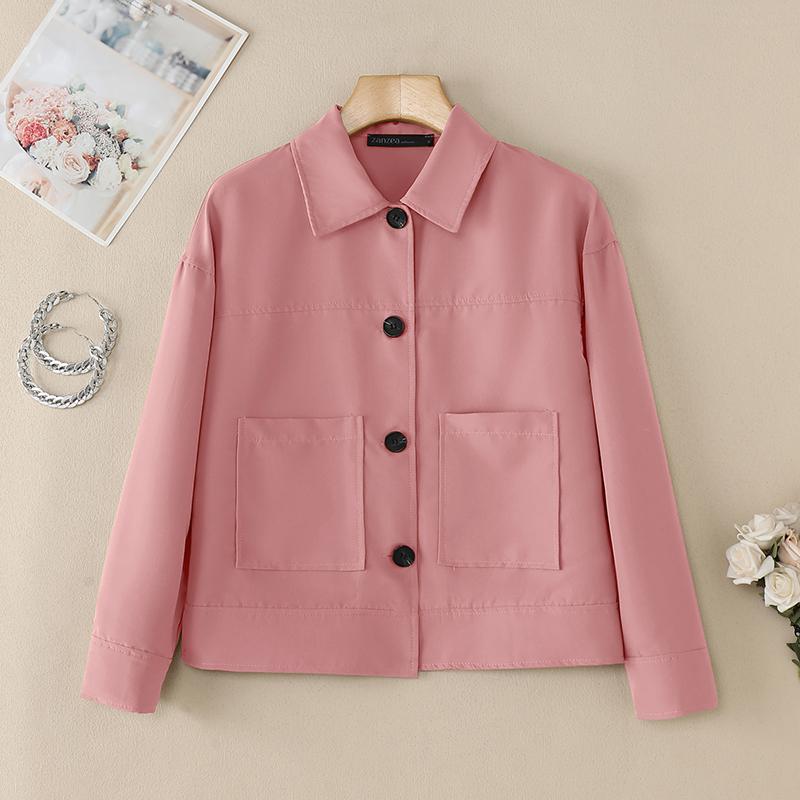 

ZANZEA Женская свободная повседневная блузка с отложным воротником и длинным рукавом 2XL