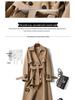2024 Slim Classic Over-the-Knee Trench Coat for Women - Mid-Length Korean Style, Loose Fit, Petite Trendy Overcoat