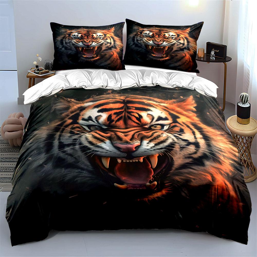 "Fierce Tiger, Untamed Majesty" Bedding Sets Duvet Covers Pillowcases(1* Duvet Cover 2* Pillowcases Without Duvet Insert)