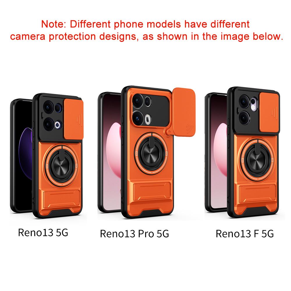KEYSION Magnetic Phone Case for OPPO Reno13 Pro 5G Reno13 F 5G Slide Camera Protection Upright Kickstand Ring Shockproof Cover
