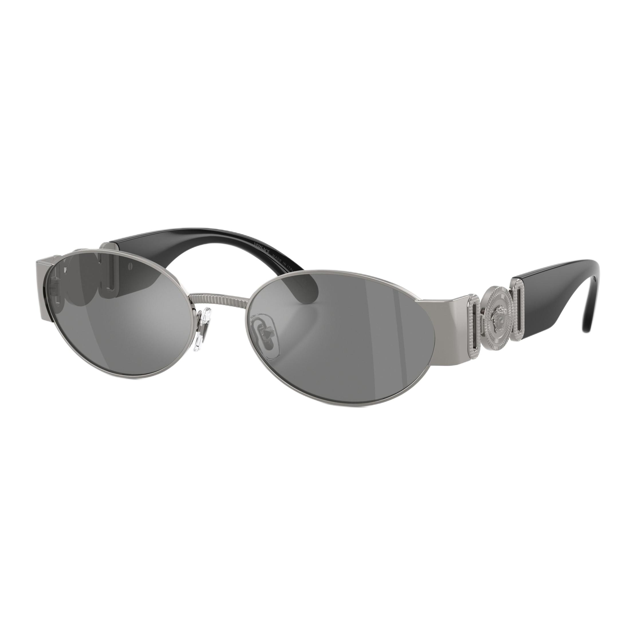 Versace Vintage Fashion Logo Round Sunglasses Unisex sunglasses Gray 0VE2299-10016G 56,Gray