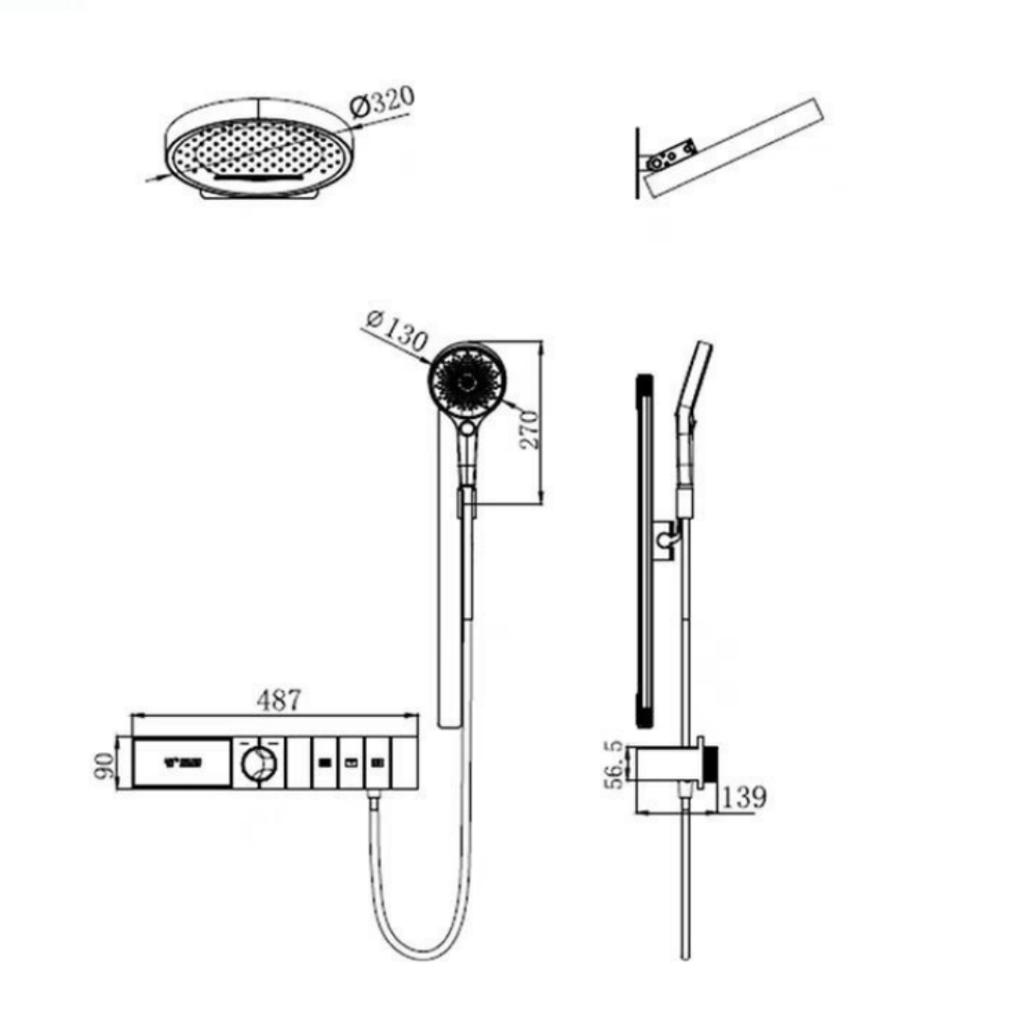 Smart Multifunction Brushed Rose Gold Bathroom Shower Faucet Concealed Rainfall Shower Faucet Ceiling Black Bath Shower Mixer