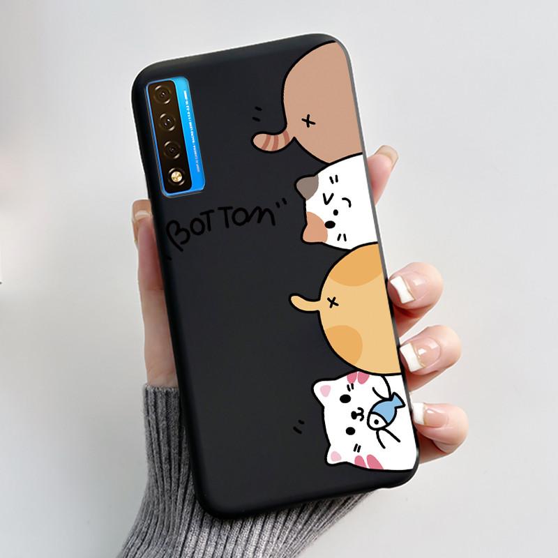 Casing For TCL 20 5G 20L+ 20S 20L Case Aesthetic Cute Cat Astronaut Black Soft Silicone Back Cover For TCL 20 Pro 5G Phone Case