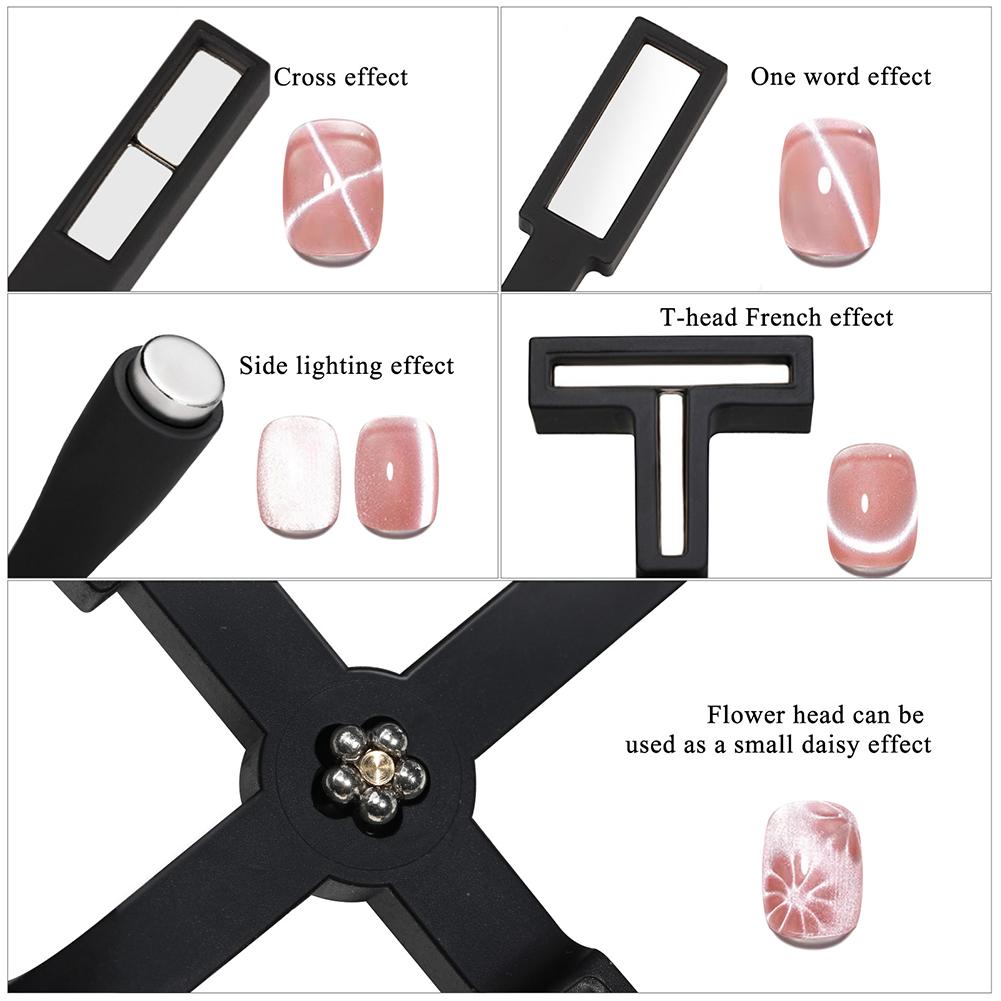 5 In 1 Multifunctional Cross Magnet Nail Art Strong Magnetic Cat Eye Magnet Magnet Cat Eye Magnet Cat's Eye Nail Art Tools