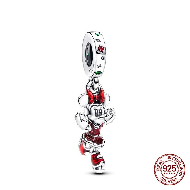 New  Mickey Minnie Beaded Marvel Lron Man Charms Plata De Leyoriginales Fit Bracelet Diy Jewelry Making Women'S Gift