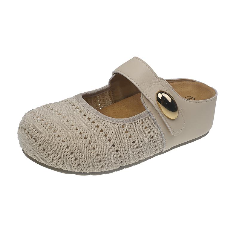 Fashion New Women's Slippers Comfortable Mesh Fabric Women's Shoes Slippers Fashion Summer Women's Shoes Baotou Slippers