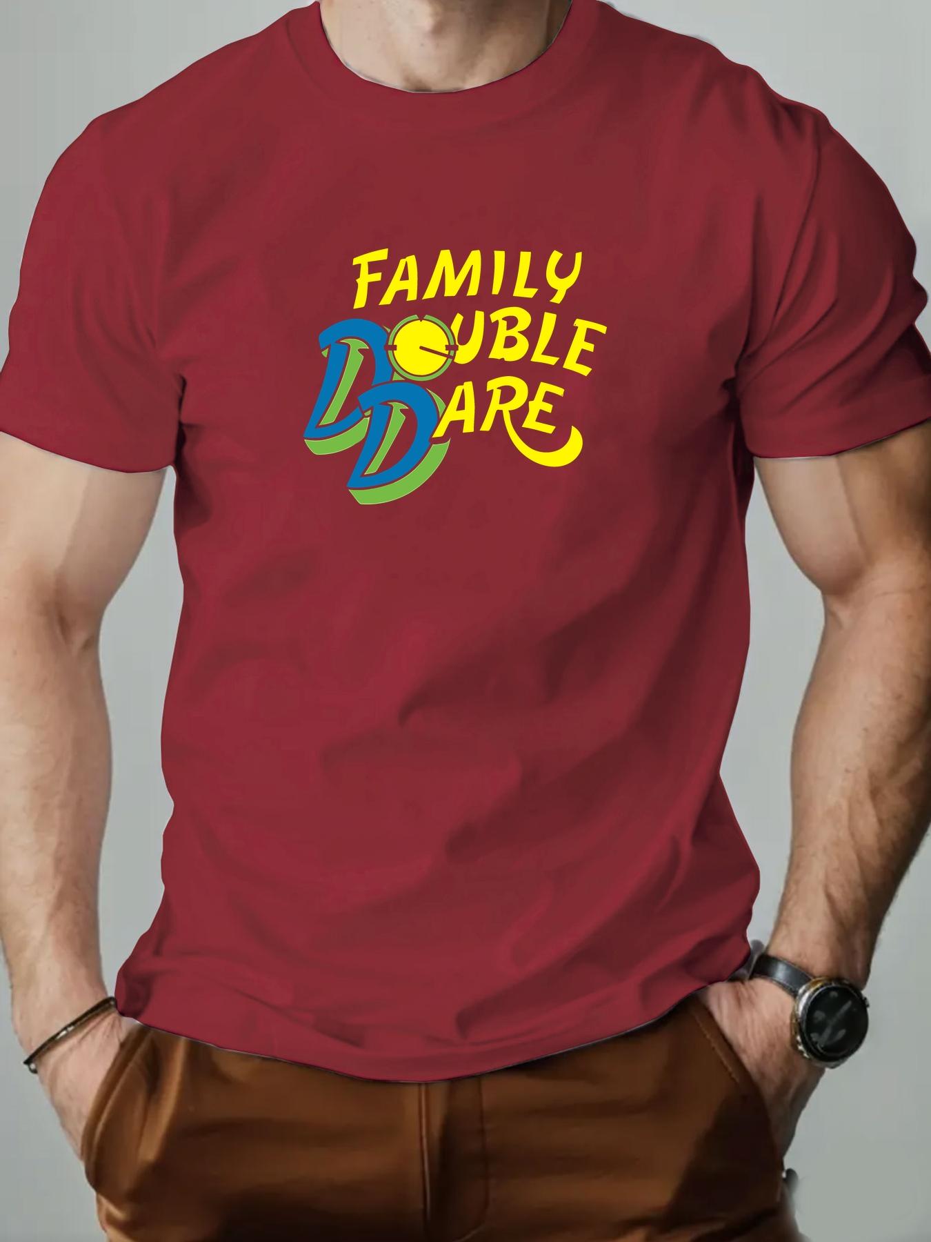 Mens cotton Tshirt FAMILY DOUBLE DARE summer round neck short sleeve graphic breathable fashion casual Tshirt S