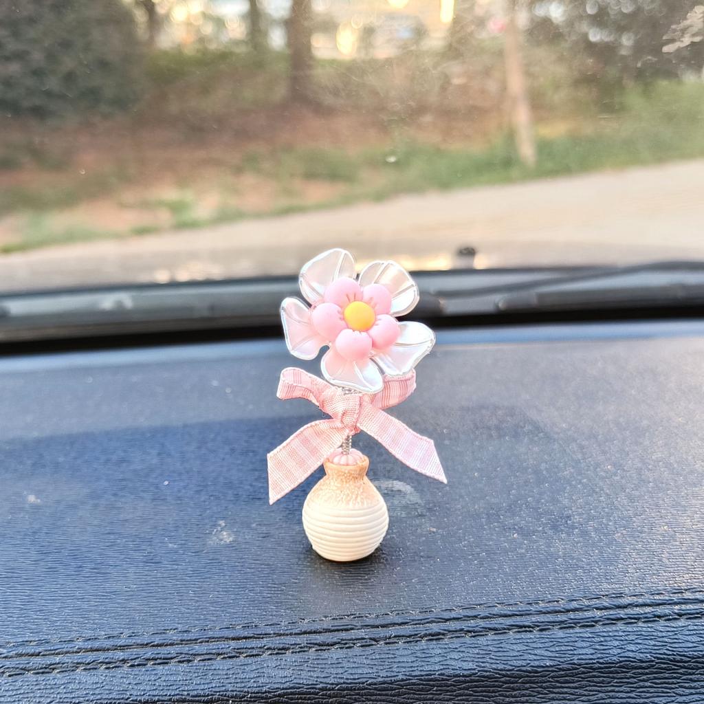 5 Colors New Cute Spring Shaking Flower Car Decoration Ornament Healing Series Car Interior Decor Accessories Ornaments