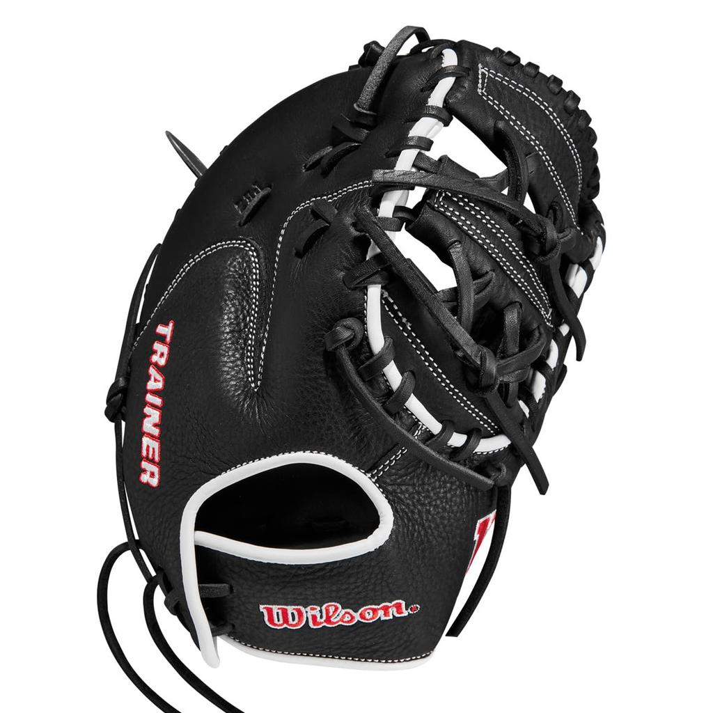 Wilson TRAINER Hard Baseball First Glove, Baseman's, Black, WBW103190/WBW10091011