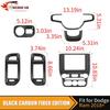6x Center Steering Wheel AC GPS Covers For Dodge Ram + Carbon Fiber Interior