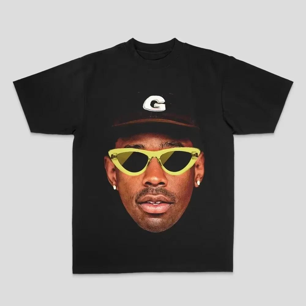 Summer Tyler The Cleator Herren Damen T-Shirt Creator Tyler Rap Hiphop American Street Print Direktsprüh Baumwoll Kurzarm T-Shirt