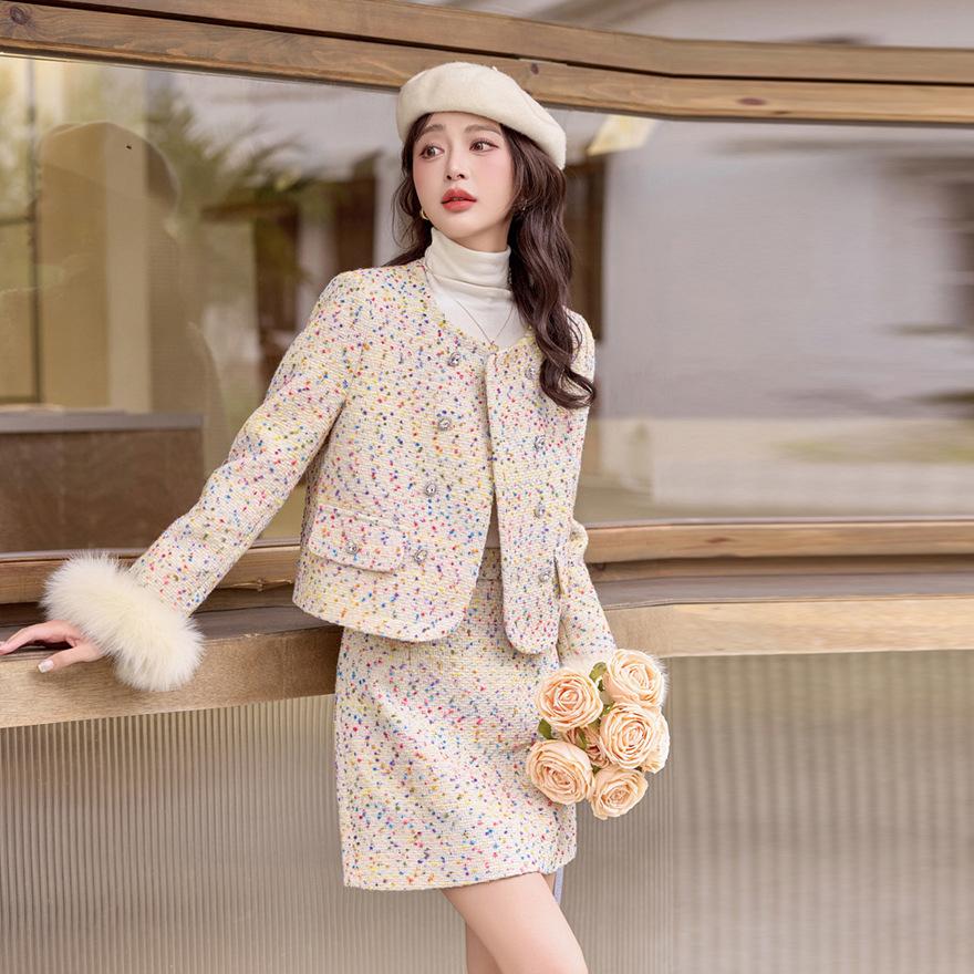 Down Suit Skirt Autumn and Winter New Small Temperament Socialite Fox Skirt