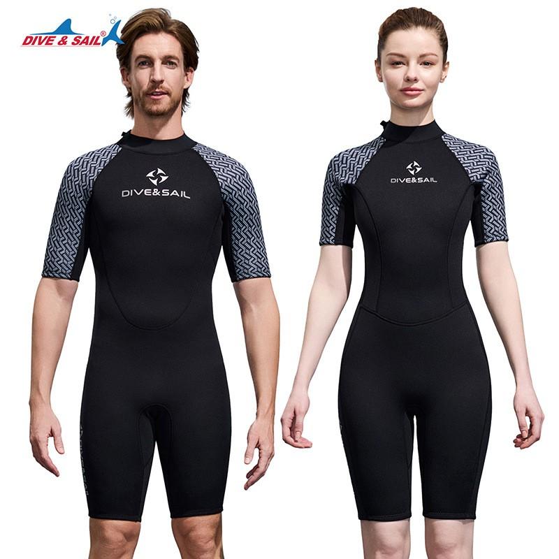 2MM Diving Suit Women's One-piece Shorts Thick Cold-proof Surfing Men's Swimming Snorkeling Warm Wet