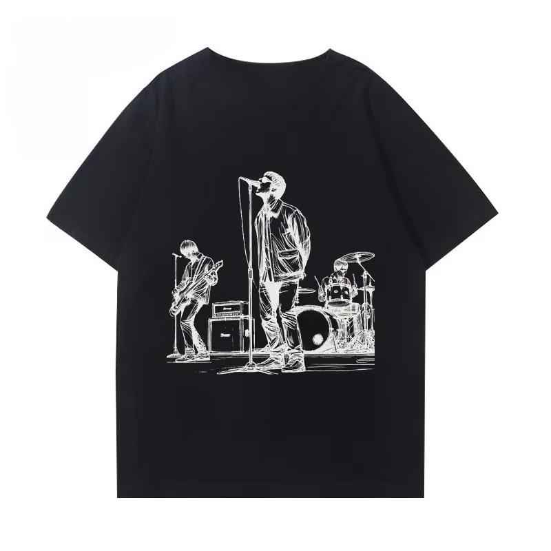 Oasie Rockband Welttournee 2025 Herren Damen T-Shirt Druck Kleidung Mode lässig reine Baumwolle Sommer Herbst und Winter Unterwäsche