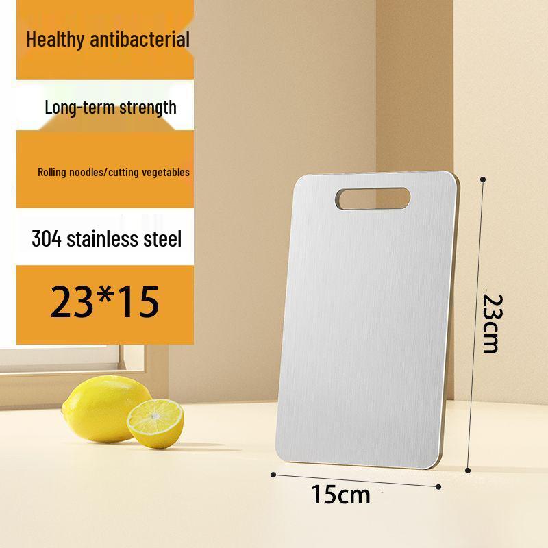 Double-Sided Antibacterial Stainless Steel Cutting Board - 316 Grade, Thick, Mildew-Proof, Large Kitchen Chopping Surface