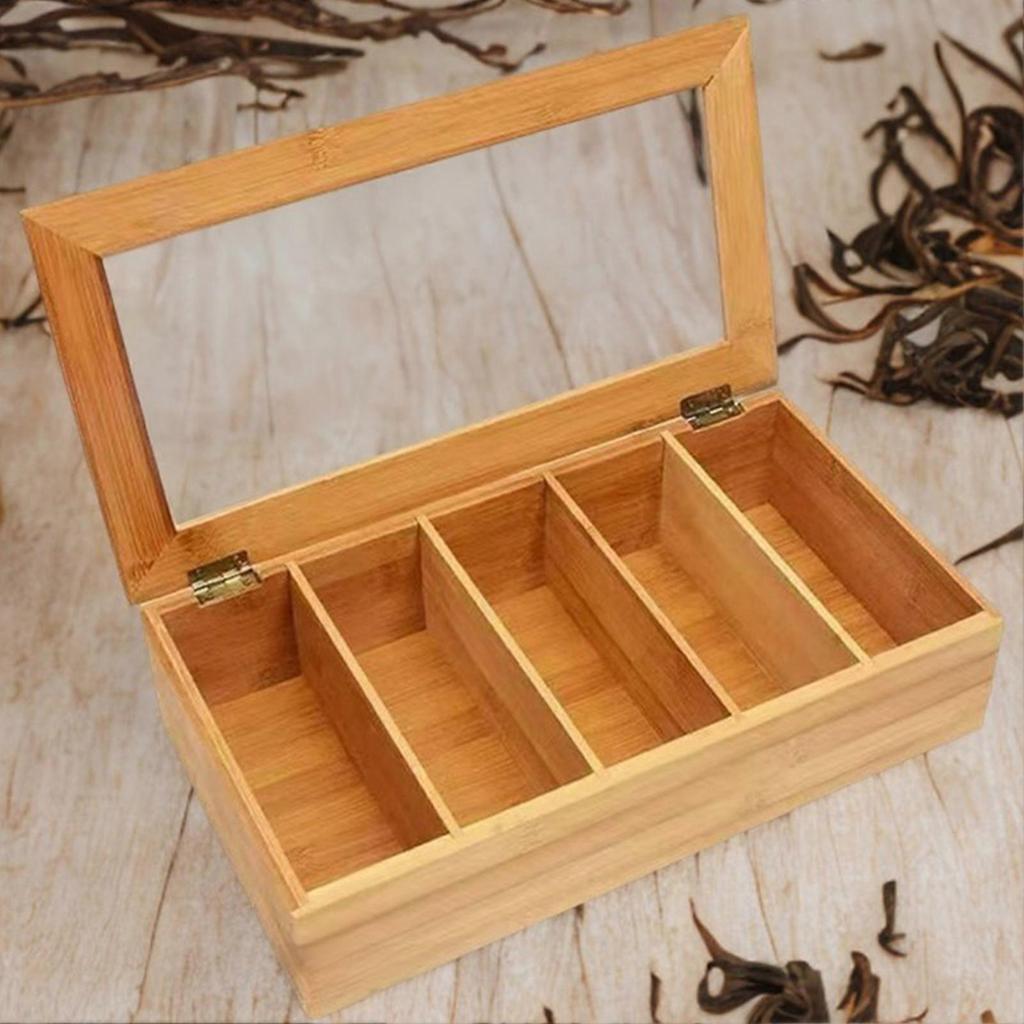 Wood Tea Bag Organizer Holder Durable Coffee Bag Organizer Box for Holder Bags Coffee Sugar Packets