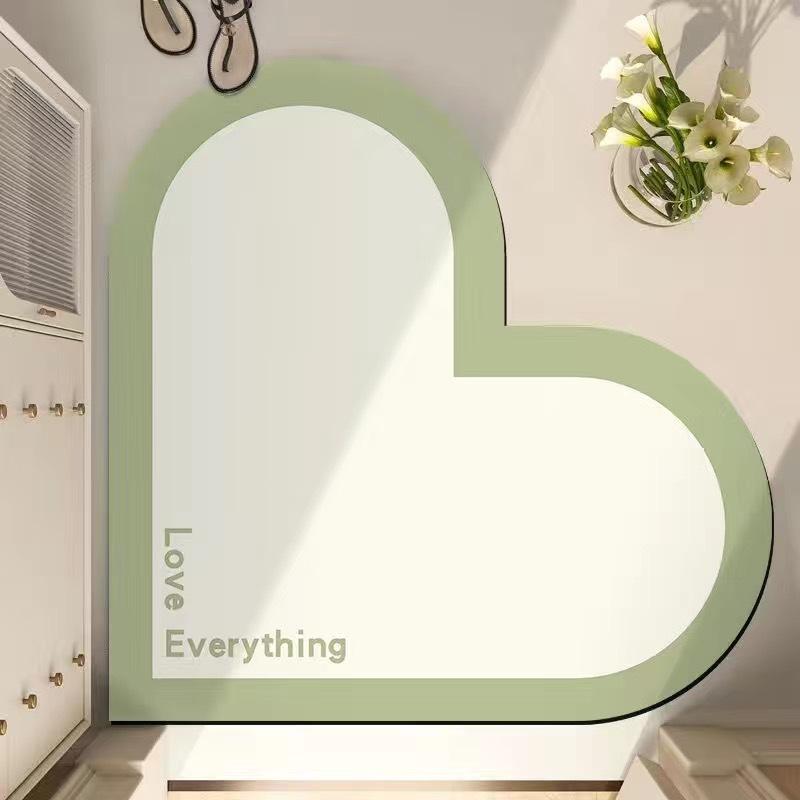 INS Wind Gradient Love Bathroom Absorbent Mat Household Non-slip Bathroom Soft Mat Wedding Diatom Mud Mat