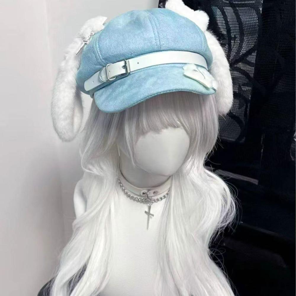 

Subculture Fashion Sweet Style Women s Berets Dog Eared Winter Accessories Newsboy Hat Soft Fabric Trendy Headwear Autumn Winter синий