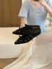Inner Height-increasing Bow Bag Head Half Slippers Women Wear New Spring and Summer New Fairy Style Pointed Mary Jane Sandals