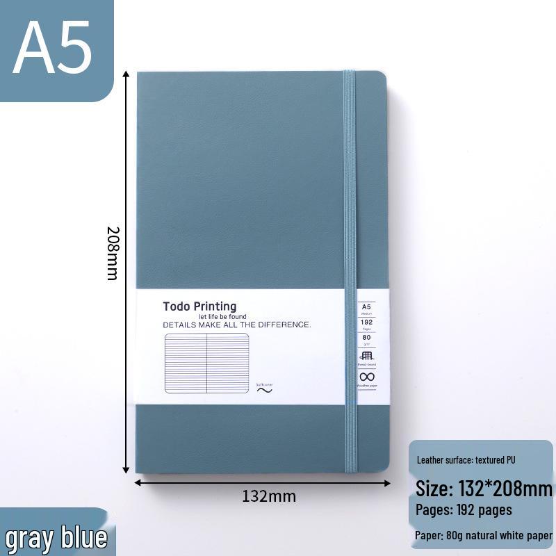 A5 Custom Soft Leather Strap Diary – Simple Business Office Notebook with Logo Printing