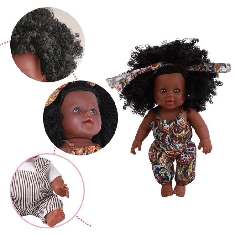 12in African American for Doll for Baby Girls Boys with Black Skin that Looks Re